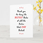 Beste vriend Hartelijk dank Bestie Kaart (Gele Bloem)