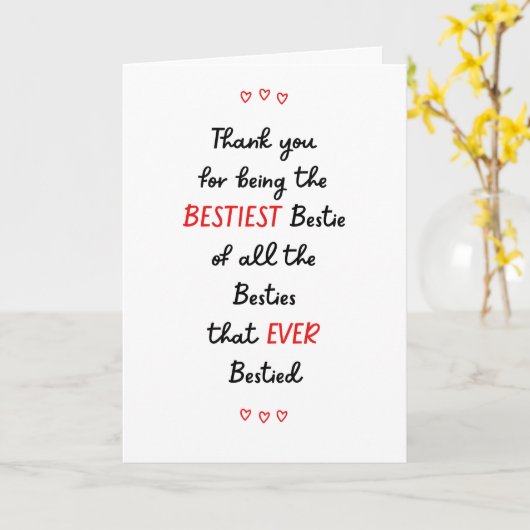 Beste vriend Hartelijk dank Bestie Kaart (Gele Bloem)
