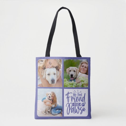 Beste vriend heeft foto's pet van poten Hondenlief Tote Bag (Voorkant)