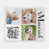 Beste vriend heeft Pet Foto Hondenliefhebber Pet P Fleece Deken (Voorkant (Horizontaal))