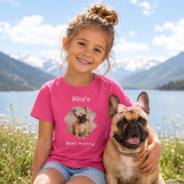 Beste Vriend Hond Foto Roze Meisje T-shirt