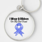 Beste vriend - ik Draag Periwinkle Ribbon Sleutelhanger (Voorkant)