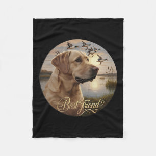 Beste Vriend Jacht op Gele Labrador Hond Met Eende Fleece Deken