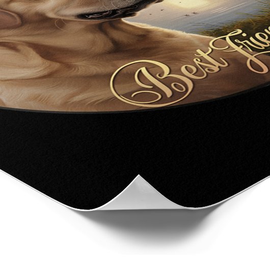 Beste Vriend Jacht op Gele Labrador Hond Met Eende Poster (Hoek)