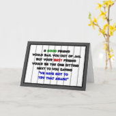 Beste vriend Jail Stripes Kaart (Gele Bloem)