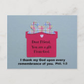 Beste vriend, je bent een geschenk van God Briefkaart (Voorkant)