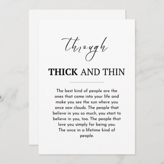 Beste vriend kaart, zinvolle vriendschap kaart (Voorkant / Achterkant)