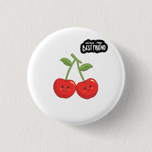 Beste Vriend Kersen Ronde Button 3,2 Cm (Voorkant)