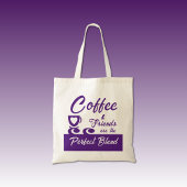 Beste vriend koffieminnaar paars tote bag