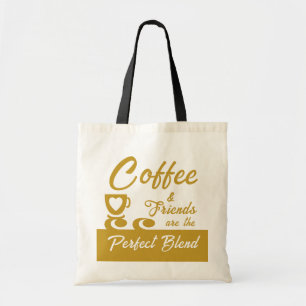 Beste vriend koffievrij goud tote bag
