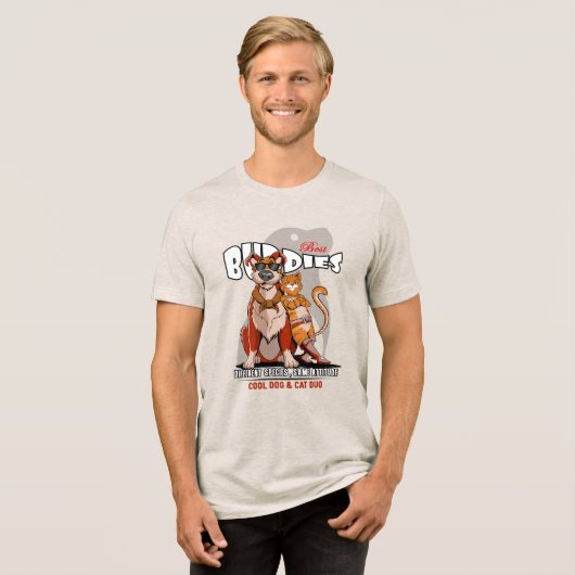 Beste vriend (lichte modus) | Heren Tri-Blend Shirt (Voorkant volledig)