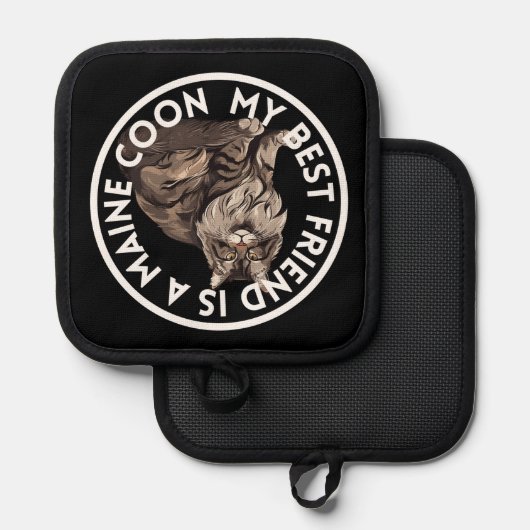 Beste vriend Maine Coon Cat Pannenlap (Voorkant / Achterkant)