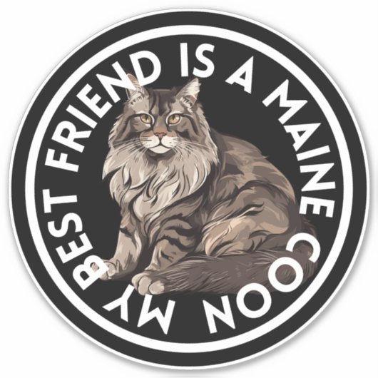 Beste vriend Maine Coon Cat Sticker (Voorkant)
