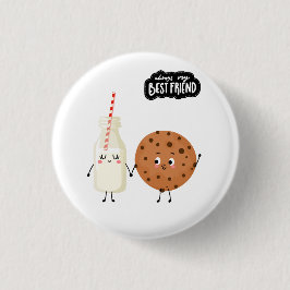 Beste Vriend Melk & Koek Ronde Button 3,2 Cm