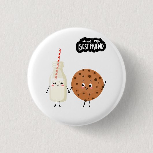 Beste Vriend Melk & Koek Ronde Button 3,2 Cm (Voorkant)