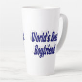 Beste vriend met donkerblauwe tekst latte mok (Rechterhoek)