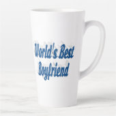 Beste vriend met zee blauwe tekst latte mok (Rechts)