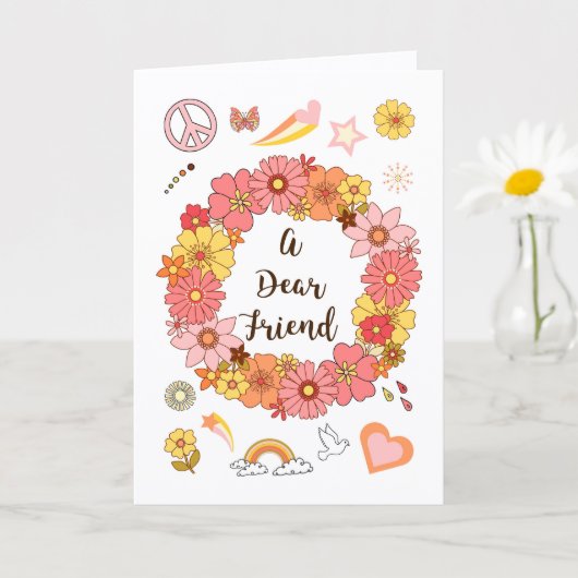 Beste vriend Moederdag Vrede & Liefde kaart (Kleine Plant)
