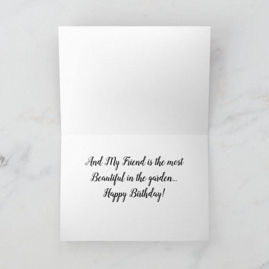 ***BESTE VRIEND*** MOOIE BLOEM "VERJAARDAGSWENS" KAART (Binnen)