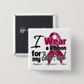 Beste vriend - multipel myeloom lint vierkante button 5,1 cm (Voorkant /achterkant)