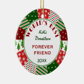 BESTE VRIEND of IEDERE PERSOON kerstcadeau Keramisch Ornament (Rechts)