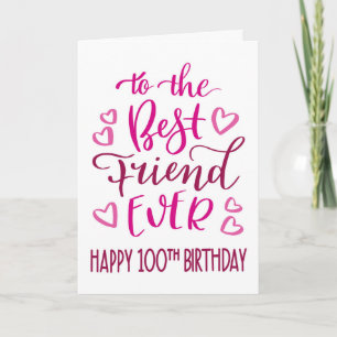 Beste Vriend Ooit 100ste Verjaardag Typografie in Kaart