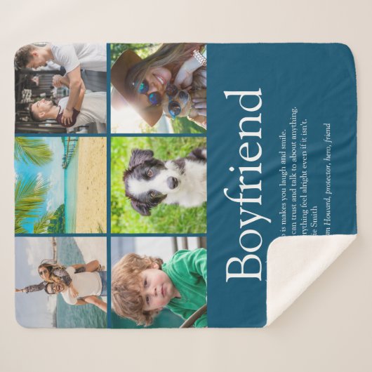 Beste vriend ooit 6 foto collage sherpa deken (Voorkant (horizontaal))