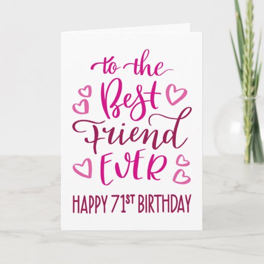 Beste Vriend Ooit 71ste Verjaardag Typografie in R Kaart (Voorkant)