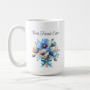 Beste vriend ooit bloemenmok – Blauwe perzikboeket Koffiemok
