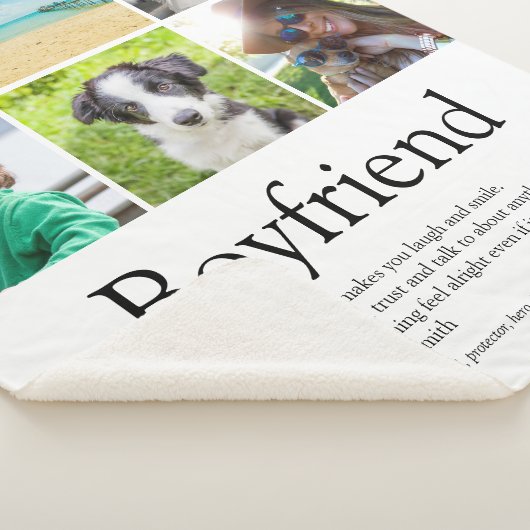 Beste vriend ooit Definitie 6 foto collage Sherpa Deken (3/4)