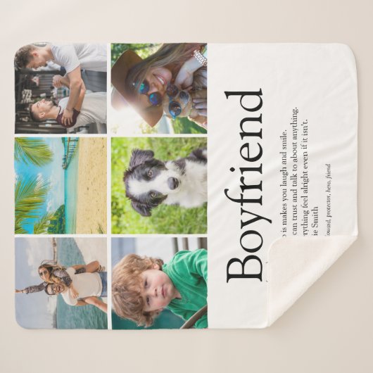 Beste vriend ooit Definitie 6 foto collage Sherpa Deken (Voorkant (horizontaal))