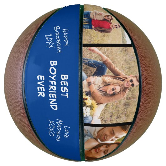Beste vriend ooit foto blauw basketbal (Verticaal)