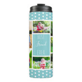 Beste Vriend Ooit Fotocollage Sky Blauw en Wit Thermosbeker (Voorkant)