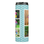 Beste Vriend Ooit Fotocollage Sky Blauw en Wit Thermosbeker (Achterkant)