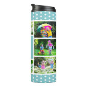 Beste Vriend Ooit Fotocollage Sky Blauw en Wit Thermosbeker (Geroteerd rechts)