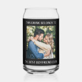 Beste vriend ooit gepersonaliseerde foto zwart blikvorm glas (Voorkant)