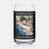 Beste vriend ooit gepersonaliseerde foto zwart blikvorm glas (Achterkant)