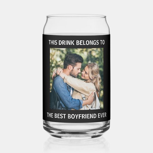 Beste vriend ooit gepersonaliseerde foto zwart blikvorm glas (Achterkant)