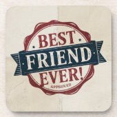 Beste vriend ooit goedgekeurd tekstontwerp bier onderzetter (Voorkant)