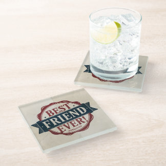 Beste vriend ooit goedgekeurd tekstontwerp glazen onderzetter