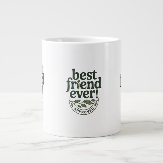 Beste vriend ooit! Goedgekeurd - Tekstontwerp Grote Koffiekop (Voorkant)