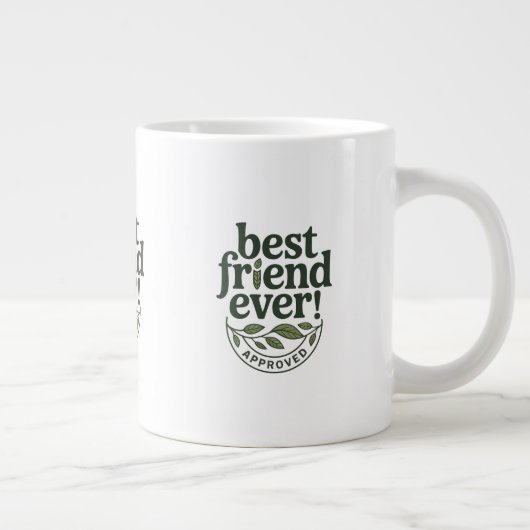 Beste vriend ooit! Goedgekeurd - Tekstontwerp Grote Koffiekop (Rechts)