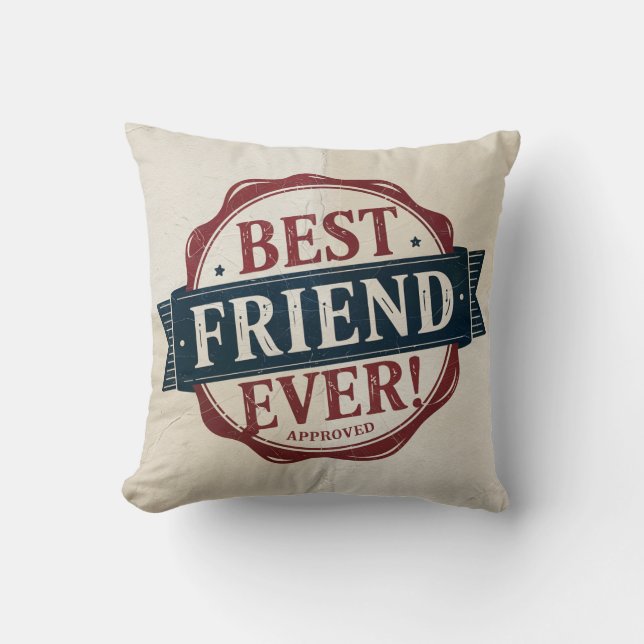 Beste vriend ooit goedgekeurd tekstontwerp kussen (Voorkant)