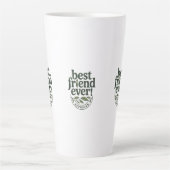 Beste vriend ooit! Goedgekeurd - Tekstontwerp Latte Mok (Voorkant)