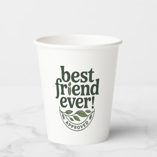 Beste vriend ooit! Goedgekeurd - Tekstontwerp Papieren Bekers (Voorkant)