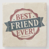 Beste vriend ooit goedgekeurd tekstontwerp stenen onderzetter (Voorkant)