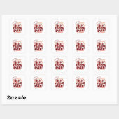 Beste vriend ooit goedgekeurd tekstontwerp vierkante sticker (Vel)