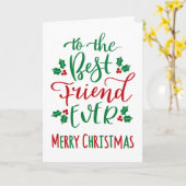 Beste vriend ooit kersttypografie kaart (Gele Bloem)