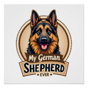 Beste vriend ooit Mijn Duitse herder Vintage hond  Perfect Poster