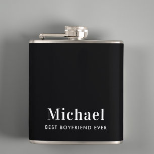 Beste vriend ooit Monogram Zwart Heupfles
